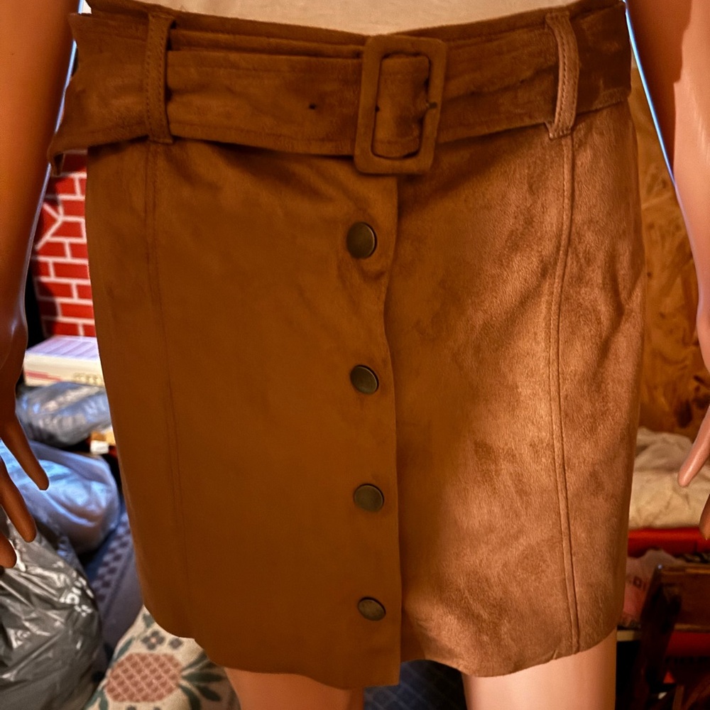 Ladies Forever 21 Brown Suede Skirt Size M